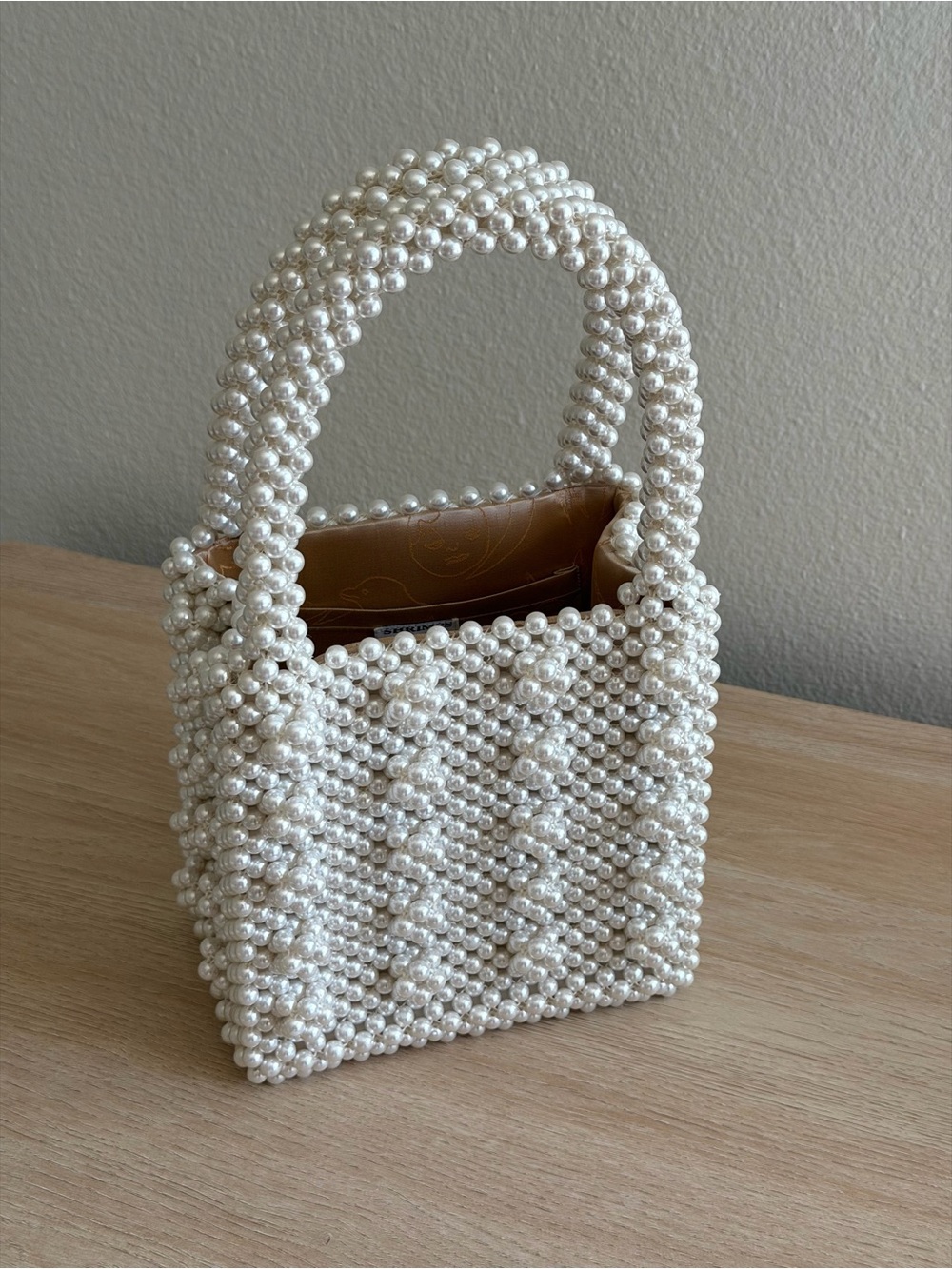 Shrimps Antonia Bag Cream Faux Pearl Beaded Handbag - Picture 2 of 9